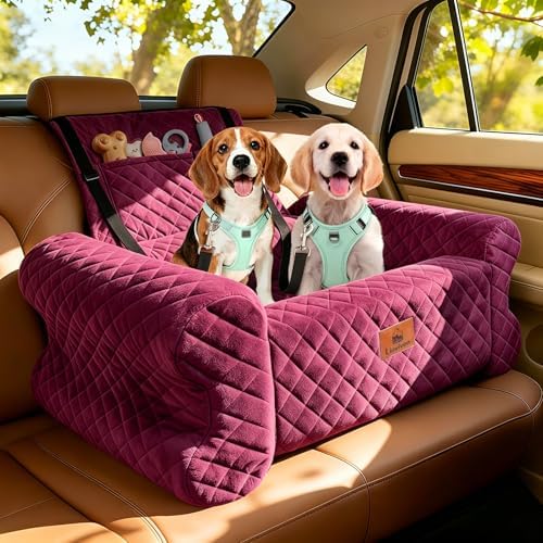 Dog Car Seat for Medium/Large Dogs up to 60LBS Memory Foam Dog Booster Seat by Linvivon