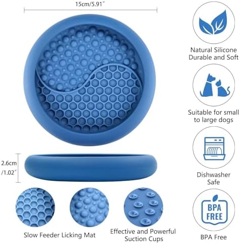 Dog Lick Bowl, Non-Slip Lick Mat Slow Feeder for Dogs & Cats - Image 2