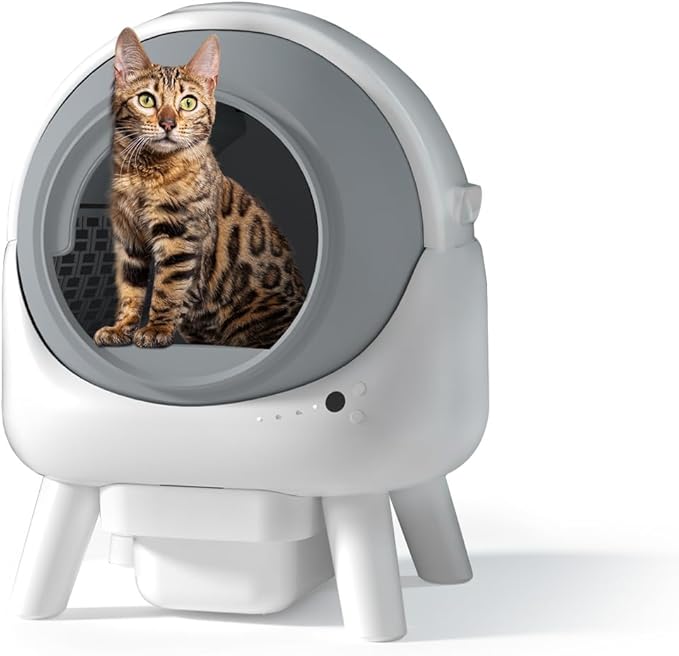 ELS PET Self Cleaning Litter Box - Orbitie Automatic Cat Litter Box Self Cleaning for Multiple Cats with App Control, Auto Kitty Litterbox with Safety Module, Including: Litter Mat, Waste Bags