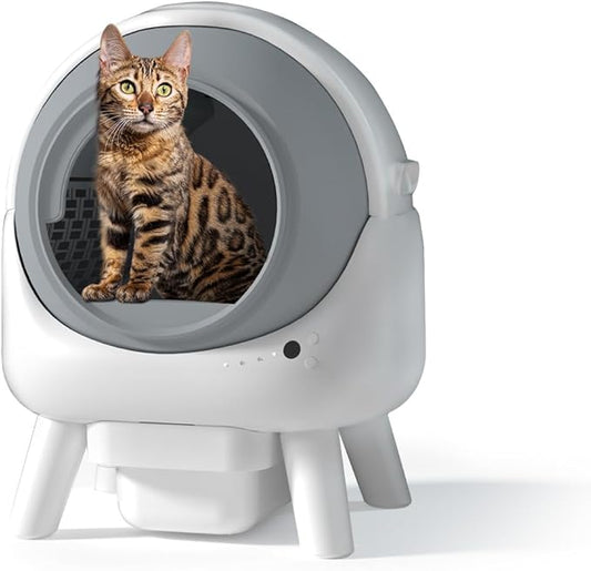 ELS PET Self Cleaning Litter Box - Orbitie Automatic Cat Litter Box Self Cleaning for Multiple Cats with App Control, Auto Kitty Litterbox with Safety Module, Including: Litter Mat, Waste Bags