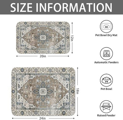 Dog Food Mat for Floors, Absorbent Pet Cat Food Bowl Mat, 2 Pack - Image 6