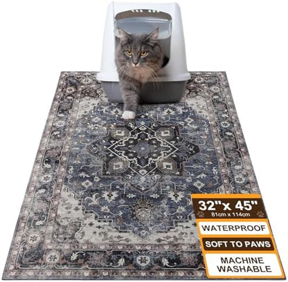 BEAUTYZOO Cat Litter Mat, 32" x 45" Large Litter Trapping Mat, Waterproof by BEAUTYZOO
