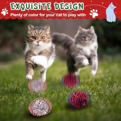 Jecery 5 Pcs Cat Toys Spring,Crinkle Ball,Multicolor - Image 5