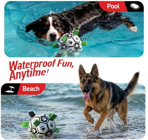 QDAN 10 Inch Gaint Dog Soccer Ball with Straps, Durable Large Dogs Balls - Image 2