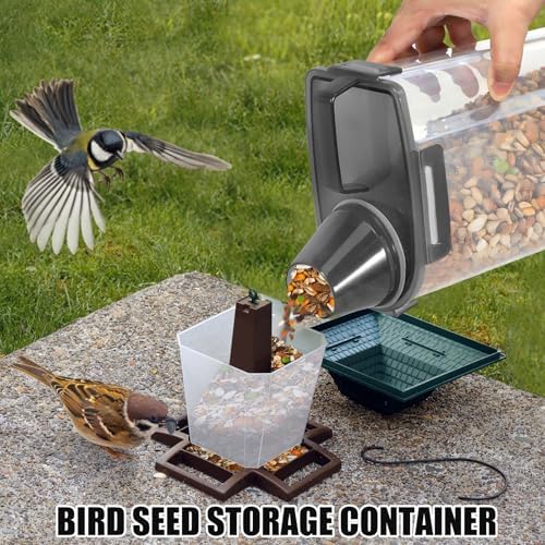 2 Pack 3 Lbs Pet Dog Cat Food Bird Seed Storage Containers for Travel -Grey - Image 4
