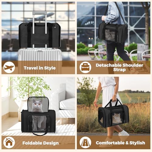 Large Cat Carrier Soft Up to 28 Lbs, Breathable Pet Bag with Steel Frame - Image 5