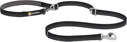 Ruffwear, Switchbak Hands‑Free Dog Leash, Adjustable 2.5–7 ft, Double‑Ended Lead with Lockable Crux Clips and Sliding V‑Rings, Waist‑Worn, Over‑Shoulder or Handheld, Basalt Gray