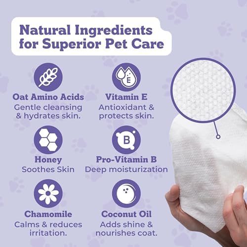Pets XL Hypoallergenic Lavander Dog Grooming Cleaning Cloths 4 Pack - Image 6