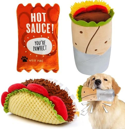 PrimePets 3PCS Plush Squeaky Dog Toys, Pet Toy for Small Medium Large Dogs by PrimePets