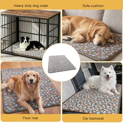 Washable Dog Bed Mat, Upgraded Non-Slip Durable Dog Bed, Soft and Comfortable, Machine Washable Luxury Kennel Pad, Paw Pattern Design Kennel Beds Mats for Large Medium Small Pets, 27.6" x 21.7" - Image 6