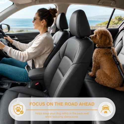 Dog Seat Belt for Car 2 Pack, 3-in-1 Adjustable-Length Bungee Tether - Image 2