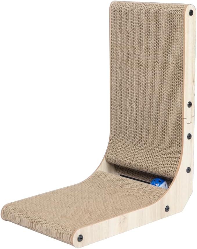 Best Pet Supplies Catify Cat Scratcher, Fun Interactive Scratchers, Posts, Poles, Claw Safe, Furniture Saver Indoor Play Support Natural Cat Behaviors Heavy Duty - L-Shape Scratcher, 15.2 x 9.45