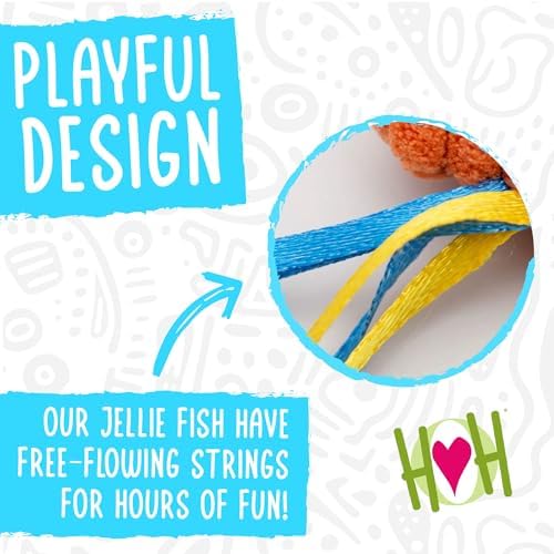 HuggleKats Cat Toys - Kitten Toys for Bored Indoor Cats, Perfect for Moving, Exercise, Biting & Chewing - Jellie Fish (3 Pack) - Image 3