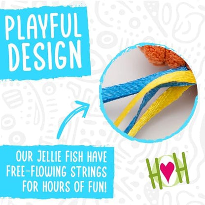 HuggleKats Cat Toys - Kitten Toys for Bored Indoor Cats, Perfect for Moving, Exercise, Biting & Chewing - Jellie Fish (3 Pack) - Image 3