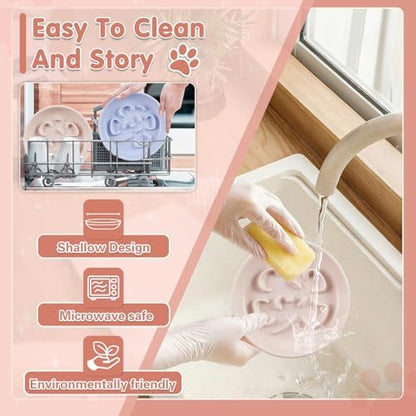 Cat Slow Feeder Bowl Set,2 Pcs Pastel Series Cat Plate for Dry and Wet Food - Image 6