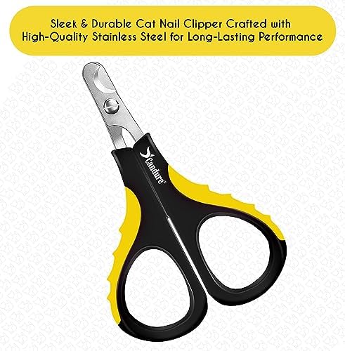 Candure Cat Nail Clipper Stainless Steel Cat Claw Trimmers for Rabbits, Guinea Pigs, Birds, Puppies, Kittens and Small Animals Pet Nail Clipper for Professional and Home Use (Yellow) - Image 4