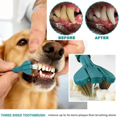 Dog Toothbrush Kit, 360-Degree Finger Three-Sided Design, Replaceable Brush Heads, Easy Teeth Cleaning and Dental Care (20 Pack) - Image 5