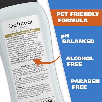 Wahl USA Dry Skin & Itch Relief Pet Shampoo for Dogs – Oatmeal Formula with Coconut Lime Verbena Scent & Pet Friendly Formula, 24 Oz - Model 820004A - Image 6