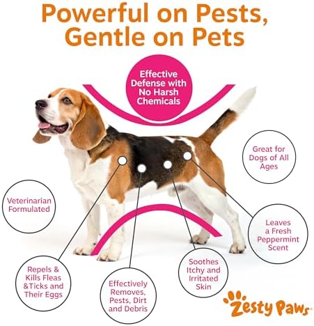 Zesty Paws Flea and Tick Shampoo for Dogs - Kills Fleas, Ticks & Eggs, 16oz - Image 3