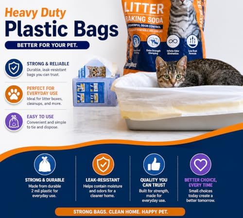 Cat Litter Box Liners Drawstring XL (30 Bags) 39" x 17" Super Jumbo Scratch Resistant Extra Heavy 2 Mil Disposable Litter Box Liner Cat Litter Tray Bags (30 Count) - Image 6