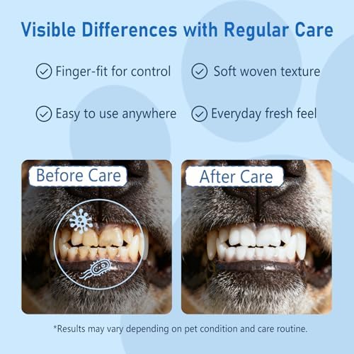 80 Counts Pet Dental Finger Wipes for Dogs and Cats - Disposable Dog Teeth Cleaning Wipes for No-Rinse Daily Oral Care, Pet Tooth Cleaning Wipes - Image 4