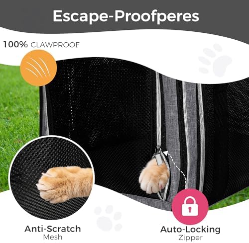 BAGLHER Pet Travel Carrier, Cat Carriers Dog Carrier for Small Medium Cats Dogs Puppies, Airline Approved Small Dog Carrier Soft Sided, Collapsible Puppy Carrier. Grey - Image 5