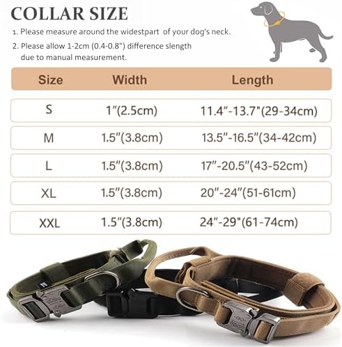 Tactical Dog Collar, Adjustable Military Training Collars, Emerald Green S - Image 5