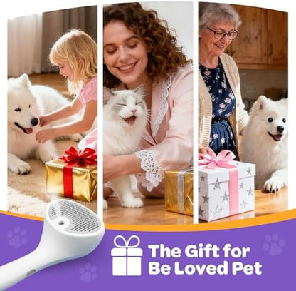 Pet Spray Grooming Brush Cat Brushes Cat Hair Removal Products Cat Shedding Tools Self Cleaning Ergonomic Grip for Short Long Haired Pets Help with matted Fur Rechargable Comb Mist - Image 2