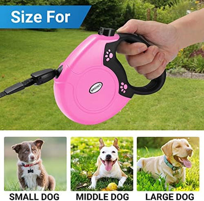 360°No Tangle 26 Ft Retractable Dog Leash for Dogs up to 99lbs - Image 6