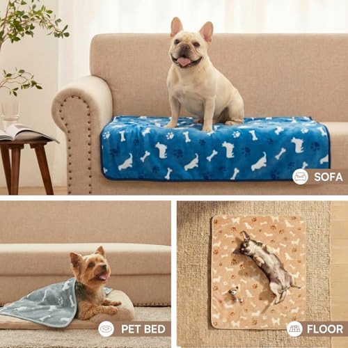 Luciphia Dog Blanket 3 Pack, Soft Cozy Fleece Throw for Puppy Cat,41"x31" - Image 5