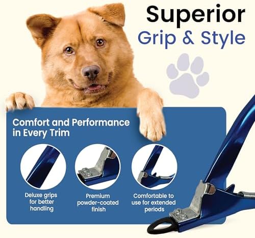 Resco Guillotine Dog Nail Clippers for Large Dogs, Electric Blue - Image 4
