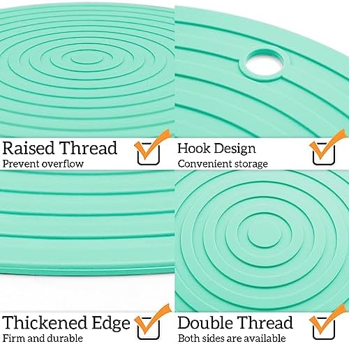 Ptlom Pet Food Mat for Dog and Cat Placemat 2 Pcs, Mat for Prevent Food and Water Overflow, Suitable for Medium and Small Pet, Silicone, 9.5"* 9.5" - Image 4