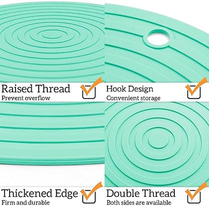 Ptlom Pet Food Mat for Dog and Cat Placemat 2 Pcs, Mat for Prevent Food and Water Overflow, Suitable for Medium and Small Pet, Silicone, 9.5"* 9.5" - Image 4