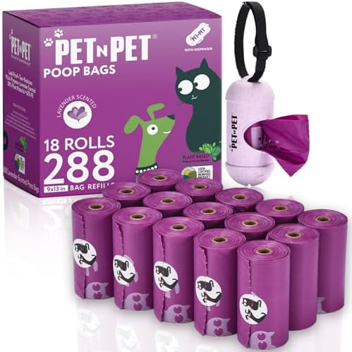 Pet N Pet Poop Bags for Dogs, 288 Count Dog Waste Bags, Lavender Scented by PETNPET