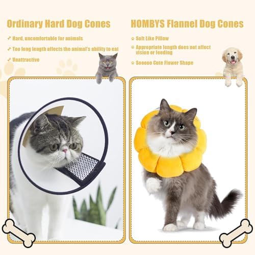 HOMBYS Soft Dog Cone for Dogs and Cats, Cute & Fluffy Flower Shape for Calming, Adjustable Dog Collar Alternative After Surgery, Protective Elizabethan Collar for Dogs Recovery & Stop Licking, S - Image 5