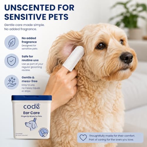 codé Dog Ear Wipes, Unscented Fingertip Cleaning Wipes, 50 Count - Image 5