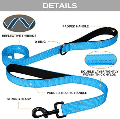 Joytale Dog Leash for Large Dogs that Pull, Double Handle, 6FT, Aqua Blue - Image 3