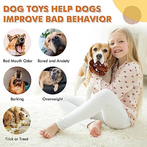 Letsmeet Interactive Plush Dog Squeaky Toys Fun Puppy Toy with Crinkle Paper for Interactive Chew and Play Beat Boredom with This Dog Puzzle Toy for Small Medium Large Dogs - Image 4