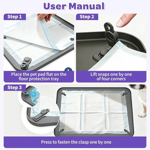 Pee Pad Holder Silicone Dog Pee Pad Holder Leak Proof Raised Edge Dog - Image 4