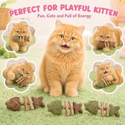 Silvervine Cat Toy Catnip Chew Stick for Indoor Kitten Teething Cleaning Dental Care Natural Comfort Adult Gatos Set to Play Alone Blend Fishing Aesthetic Fish Bone Shape - Image 2