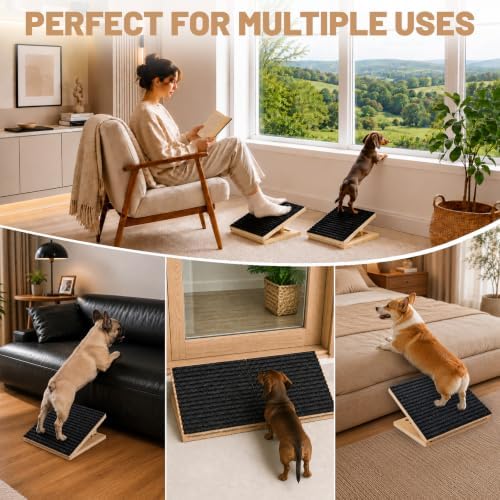 Dog Ramp for Stairs - 2 Pack Wooden Dog Ramps with 16 Anti-Slip Pads - Image 7