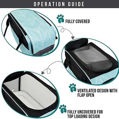 PetAmi Small Dog Purse Carrier with Pockets, Airline Approved, Chevron Teal - Image 5