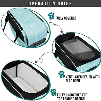 PetAmi Small Dog Purse Carrier with Pockets, Airline Approved, Chevron Teal - Image 5