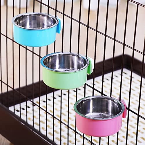 Dog Crate Bowl, Hanging Stainless Steel Removable Pet Crate Water & Food Bowls, Pet Cage Feeder Container Coop Cup for Cat Puppy Birds Rats Guinea Pigs Rabbit Hamster (2PCS) - Image 6