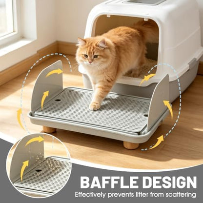 Litter Box Step, Cat Litter Box Ramp/Catcher with Splash-Proof Side Baffles - Image 2
