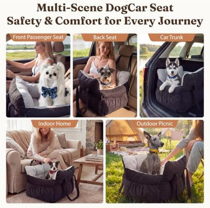 Den&Den Portable Dog Car Bed Seat for Small Dogs & Cats Under 25 lbs - Image 3
