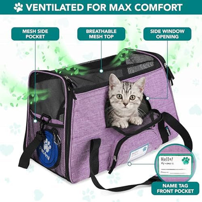 PetAmi Airline Approved Pet Carrier Cats & Small Dogs, Small Heather Purple - Image 3