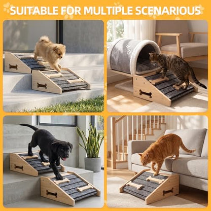 Dog Ramp for Stairs, 2-Pack Wooden Stair Wedge for Dogs - Image 7