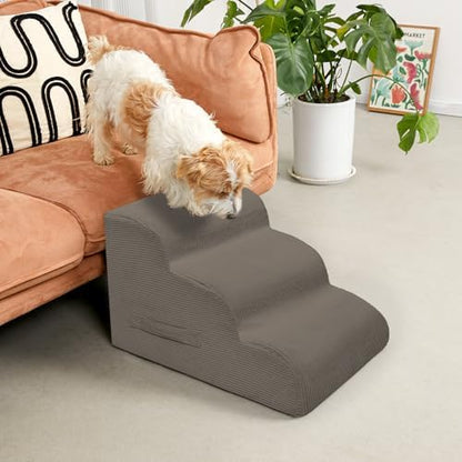 Mesa Lemon 3 Step Dog Stairs Pet Ramp for High Beds, Sofas and Cars - Image 2