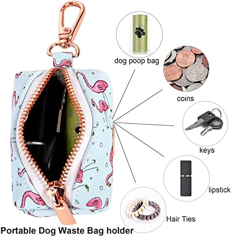 ARING PET Dog Waste Bag Dispenser, Cotton Doggy Poop Bags Holders Attach to Any Leashes, Portable Washable Plaid Pet Waste Pouch Dispenser with Metal Zipper - Image 2